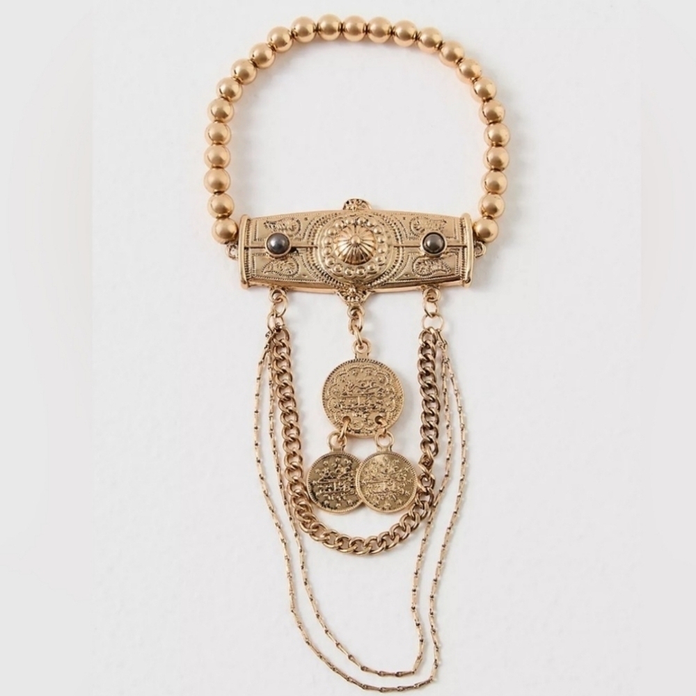 Free People, Last Chance Arm Cuff, Gold -NEW! - Picture 2 of 7